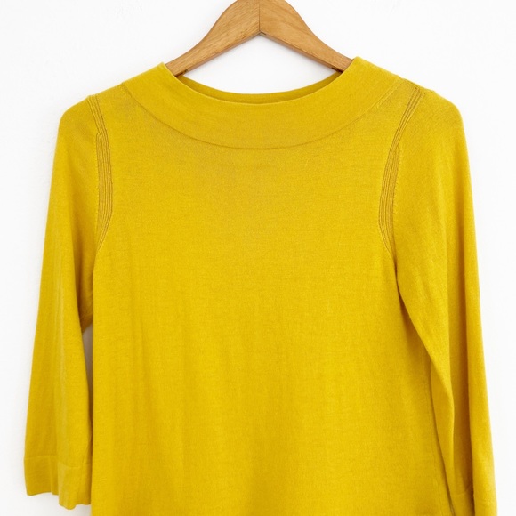 Anthropologie Angel of The North Golden Yellow Cashmere Blend Sweater Size M - Picture 5 of 16